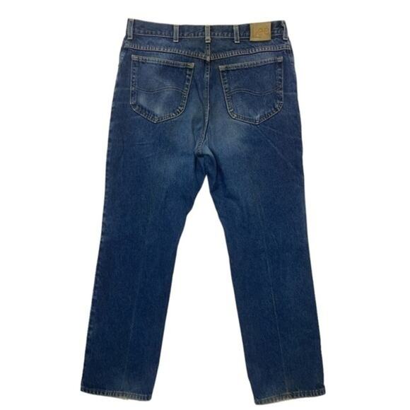 Vintage Lee Denim Blue Jeans medium wash distressed mens Size 36 x 30 - Picture 3 of 14